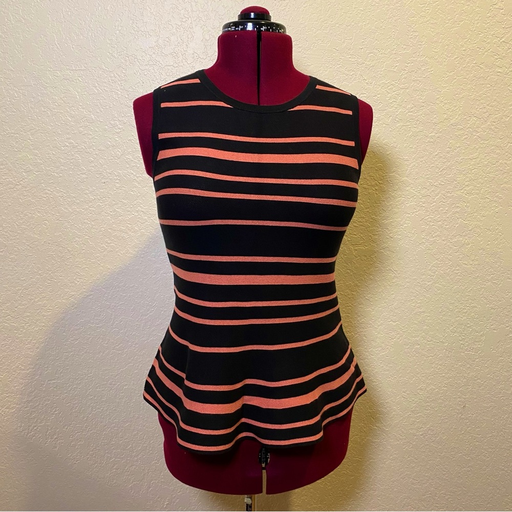 Ann Taylor | Pink and Striped Peplum Top 💗